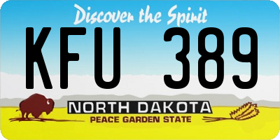 ND license plate KFU389