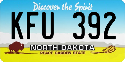 ND license plate KFU392