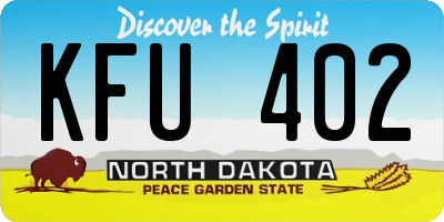 ND license plate KFU402