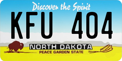 ND license plate KFU404