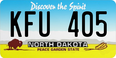 ND license plate KFU405