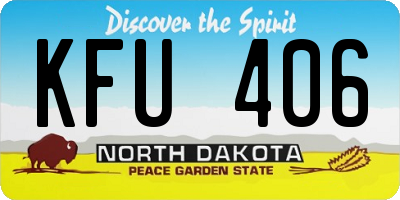 ND license plate KFU406