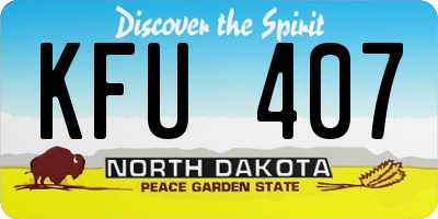 ND license plate KFU407