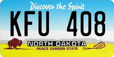 ND license plate KFU408