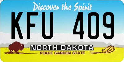 ND license plate KFU409