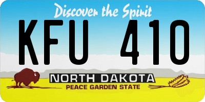 ND license plate KFU410