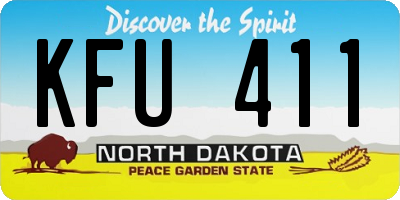 ND license plate KFU411