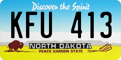 ND license plate KFU413