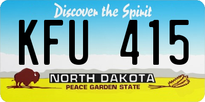 ND license plate KFU415