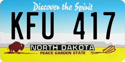 ND license plate KFU417