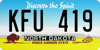 ND license plate KFU419