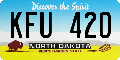ND license plate KFU420
