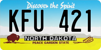 ND license plate KFU421
