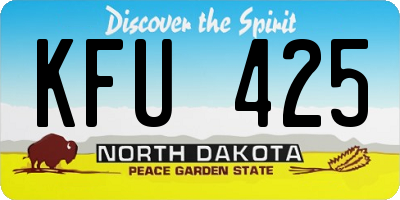 ND license plate KFU425
