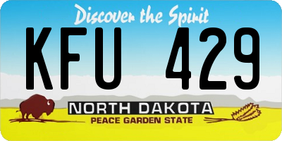 ND license plate KFU429