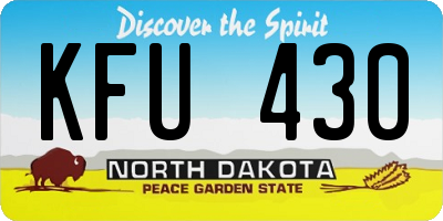 ND license plate KFU430