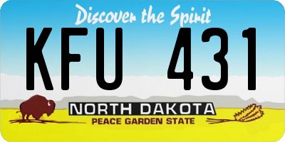 ND license plate KFU431