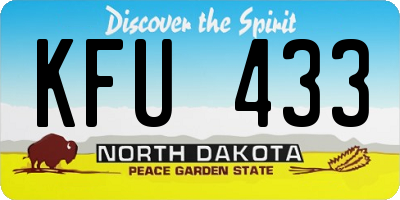 ND license plate KFU433