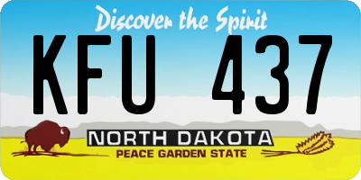 ND license plate KFU437