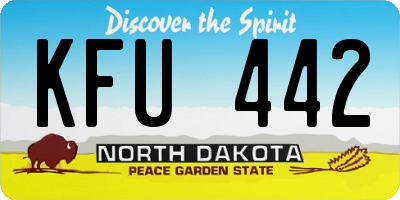 ND license plate KFU442
