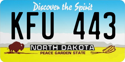 ND license plate KFU443
