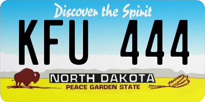 ND license plate KFU444