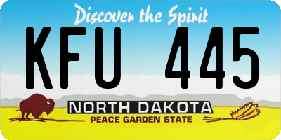 ND license plate KFU445
