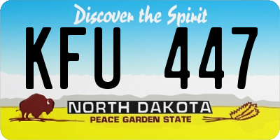 ND license plate KFU447