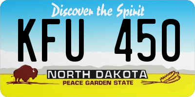ND license plate KFU450