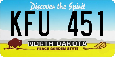 ND license plate KFU451