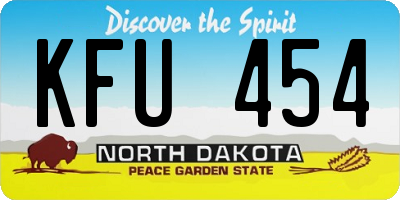 ND license plate KFU454