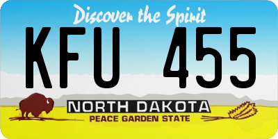 ND license plate KFU455