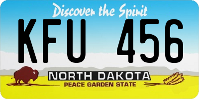 ND license plate KFU456