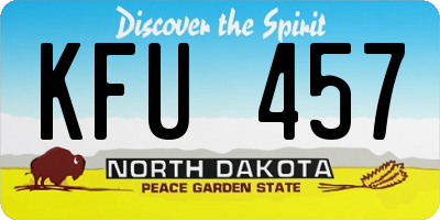 ND license plate KFU457