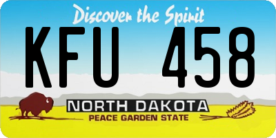 ND license plate KFU458
