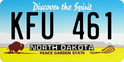 ND license plate KFU461