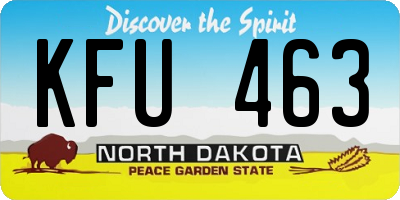 ND license plate KFU463