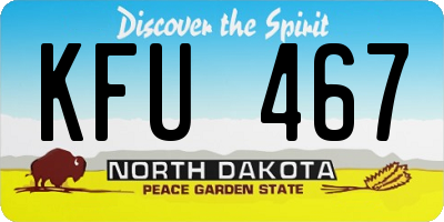 ND license plate KFU467