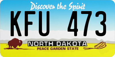 ND license plate KFU473