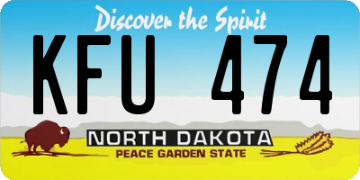 ND license plate KFU474