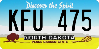 ND license plate KFU475
