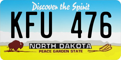ND license plate KFU476