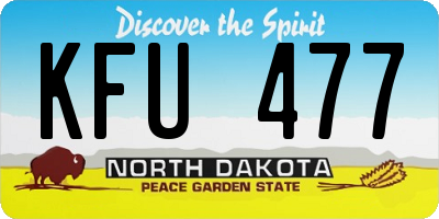 ND license plate KFU477