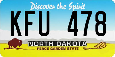ND license plate KFU478