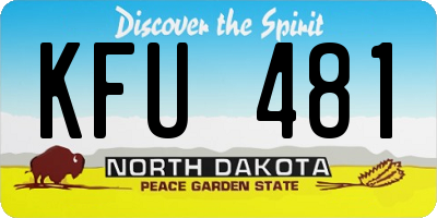ND license plate KFU481
