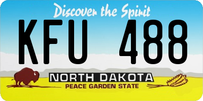 ND license plate KFU488
