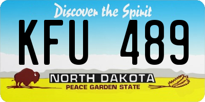 ND license plate KFU489