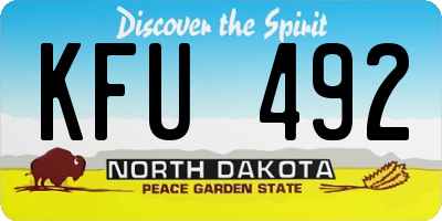 ND license plate KFU492