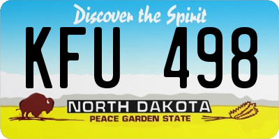 ND license plate KFU498