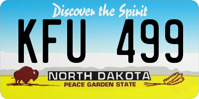 ND license plate KFU499